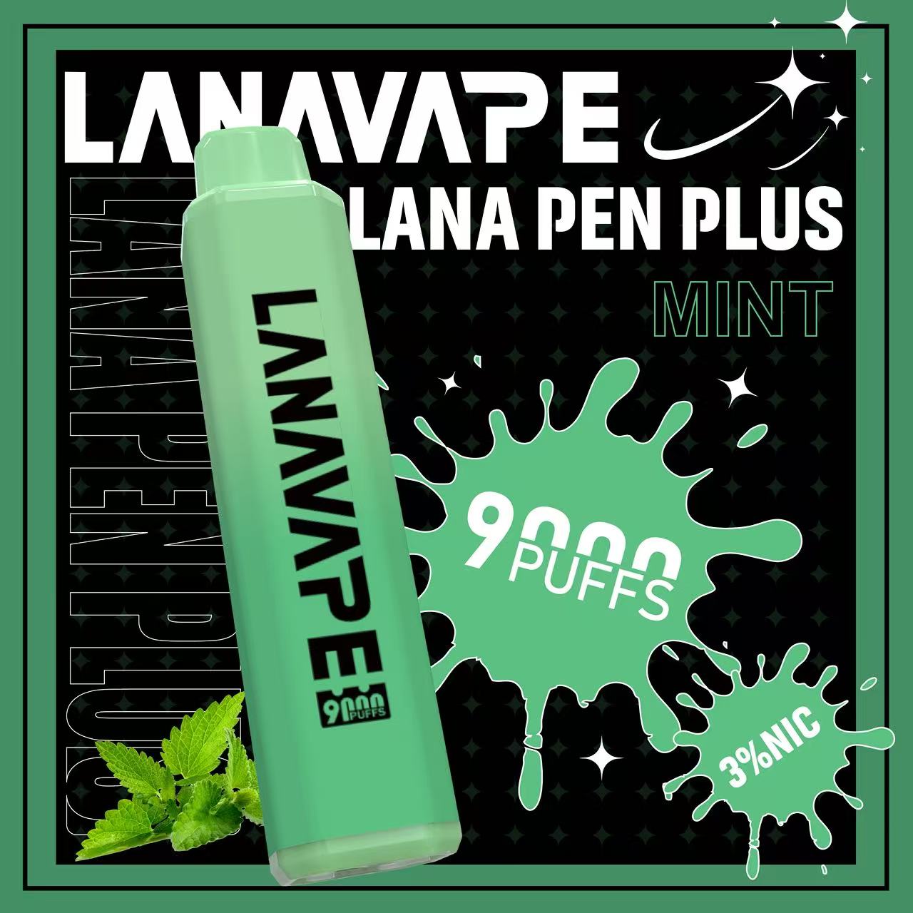 LANA Pen Plus 9000口發光一次性拋棄式電子煙薄荷口味開箱，小七電子煙現貨供應，還原極地冰鎮純粹草本香搭配Mesh網芯與650mAh充電，物理醒腦大口數潮流口糧指南